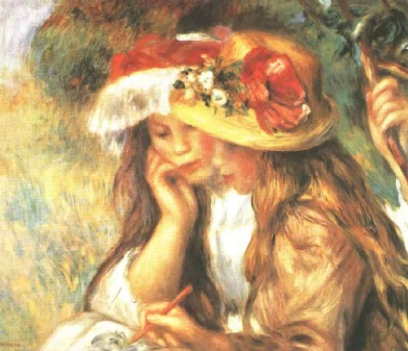 renoir two girls reading in the garden1890b.jpg (127078 bytes)